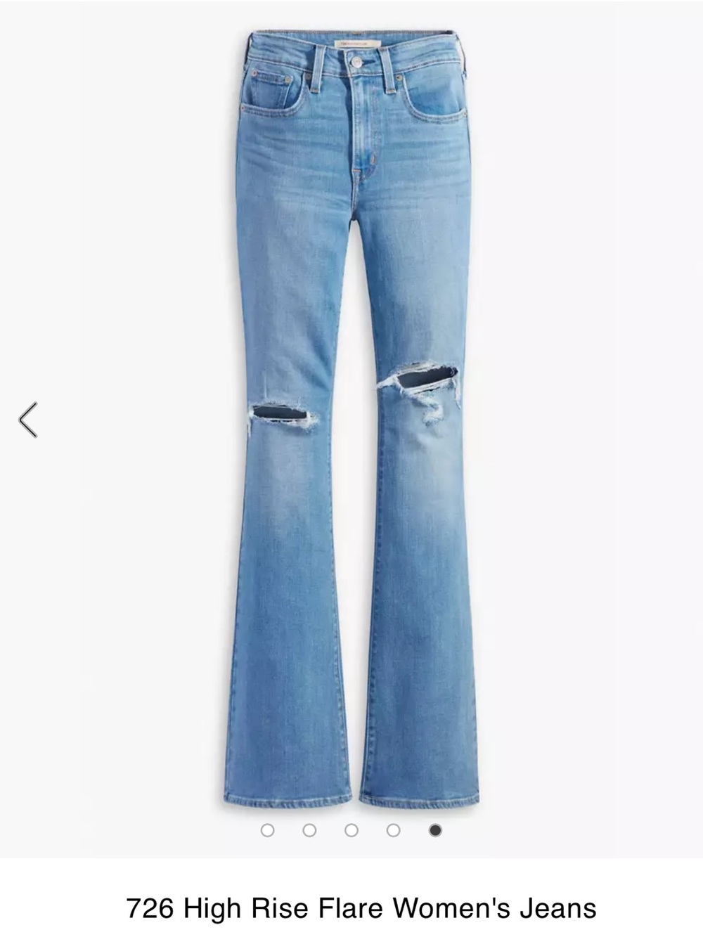 Levi's 726 Flare Leg Distrissted Jeans Women’s Size 30 Length 32” Rise 11”